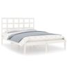 Estructura De Cama Madera Maciza King Size Blanca 150x200 Cm