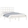 Estructura De Cama Madera Maciza King Size Blanca 150x200 Cm