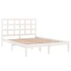 Estructura De Cama Madera Maciza King Size Blanca 150x200 Cm