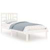 Estructura De Cama Individual Madera Maciza Blanca 90x190 Cm