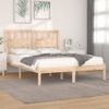 Estructura De Cama Doble Pequeña Madera Maciza Pino 120x190 Cm