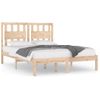 Estructura De Cama Doble Pequeña Madera Maciza Pino 120x190 Cm