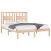 Estructura De Cama Doble Pequeña Madera Maciza Pino 120x190 Cm