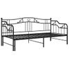 Estructura De Sofá Cama Extraíble De Metal Negro 90x200 Cm