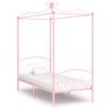 Estructura De Cama Con Dosel Metal Rosa 90x200 Cm