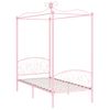 Estructura De Cama Con Dosel Metal Rosa 90x200 Cm