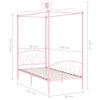 Estructura De Cama Con Dosel Metal Rosa 90x200 Cm