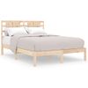 Estructura De Cama Madera Maciza Doble Pequeña 120x190 Cm