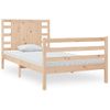 Estructura De Cama Madera Maciza De Pino 75x190 Cm Marrón