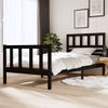 Estructura De Cama Madera Maciza Negro 100x200 Cm