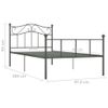 Estructura De Cama De Metal Gris 90x200 Cm