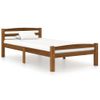 Estructura De Cama Madera Maciza Pino Marrón Miel 90x200 Cm