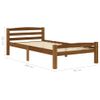 Estructura De Cama Madera Maciza Pino Marrón Miel 90x200 Cm