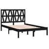 Estructura De Cama Doble Pequeña Madera Pino Negra 120x190 Cm