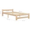 Estructura De Cama De Madera Maciza De Pino 90x200 Cm Marrón