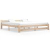 Estructura De Cama Madera Maciza De Pino 200x200 Cm Marrón