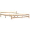 Estructura De Cama Madera Maciza De Pino 200x200 Cm Marrón