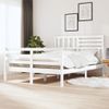 Estructura De Cama Madera Maciza De Blanco 5ft 150x200 Cm