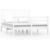 Estructura De Cama Madera Maciza De Blanco 5ft 150x200 Cm