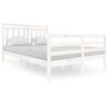 Estructura De Cama De Madera Maciza Blanca 140x200 Cm