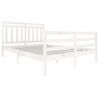 Estructura De Cama De Madera Maciza Blanca 140x200 Cm