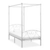 Estructura De Cama Con Dosel Metal Blanco 100x200 Cm