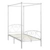 Estructura De Cama Con Dosel Metal Blanco 100x200 Cm