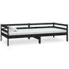 Sofá Cama De Madera Maciza De Pino Negro 90x200 Cm