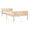 Estructura De Cama De Madera Maciza De Pino 90x200 Cm Marrón