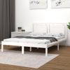 Estructura De Cama De Madera Maciza Blanca 140x200 Cm