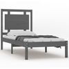 Estructura De Cama Madera Maciza De Pino Gris 90x200 Cm