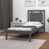 Estructura De Cama Madera Maciza De Pino Gris 90x200 Cm