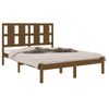 Estructura De Cama Doble Madera Maciza Marrón Miel 120x190 Cm