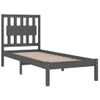 Estructura De Cama Madera Maciza De Pino Gris 90x200 Cm