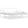 Estructura De Sofá Cama Extraíble De Metal Blanco 90x200 Cm