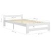 Estructura De Cama De Madera Maciza De Pino Blanco 100x200 Cm