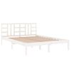 Estructura De Cama De Madera Maciza Blanca 160x200 Cm