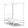 Estructura De Cama Con Dosel Metal Blanco 90x200 Cm