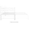 Estructura De Sofá Cama Extraíble Metal Blanco 90x200 Cm