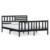 Estructura De Cama De Madera Maciza Negro 120x190 Cm