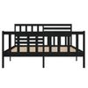 Estructura De Cama De Madera Maciza Negro 120x190 Cm