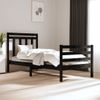 Estructura De Cama Madera Maciza De Pino Negra 90x200 Cm