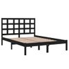 Estructura De Cama De Madera Maciza Negra 140x200 Cm