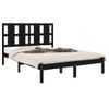 Estructura De Cama Madera Maciza Doble Pequeña Negro 120x190 Cm