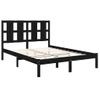 Estructura De Cama Madera Maciza Doble Pequeña Negro 120x190 Cm