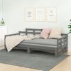 Sofá Cama Extraíble Madera Maciza De Pino Gris 2x(80x200) Cm