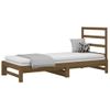 Sofá Cama Extraíble Madera Maciza De Pino Marrón 2x(90x200) Cm