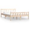 Estructura De Cama Doble Pequeña Madera Maciza 120x190 Cm