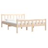 Estructura De Cama Doble Pequeña Madera Maciza 120x190 Cm