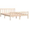 Estructura De Cama Doble Pequeña Madera Maciza 120x190 Cm